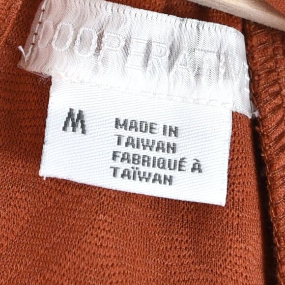COOPERATIVE Urban Outfitters Rust Orange Skater Dress Deep V Medium M - Picture 8 of 8